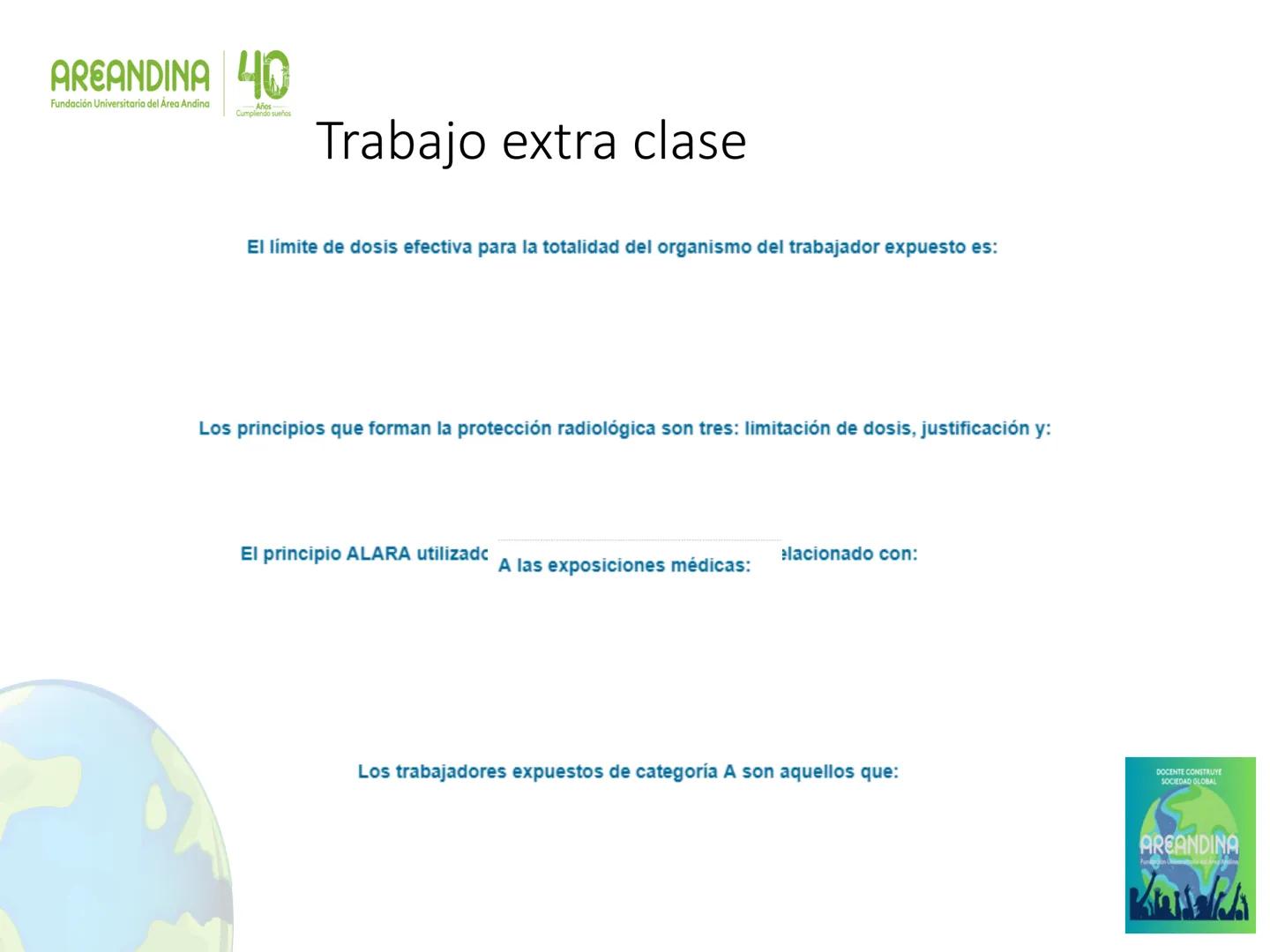 AREANDINA 40
Fundación Universitaria del Área Andina
Años
Cumpliendo sueños

PROTECCIÓN RADIOLÓGICA

JORGE LUIS QUINTERO LOPEZ
Ingeniero Fís