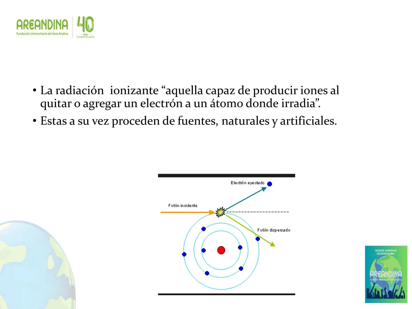 AREANDINA 40
Fundación Universitaria del Área Andina
Años
Cumpliendo sueños

PROTECCIÓN RADIOLÓGICA

JORGE LUIS QUINTERO LOPEZ
Ingeniero Fís
