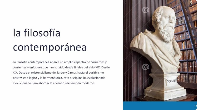 la filosofía
contemporánea
La filosofía contemporánea abarca un amplio espectro de corrientes y
corrientes y enfoques que han surgido desde 