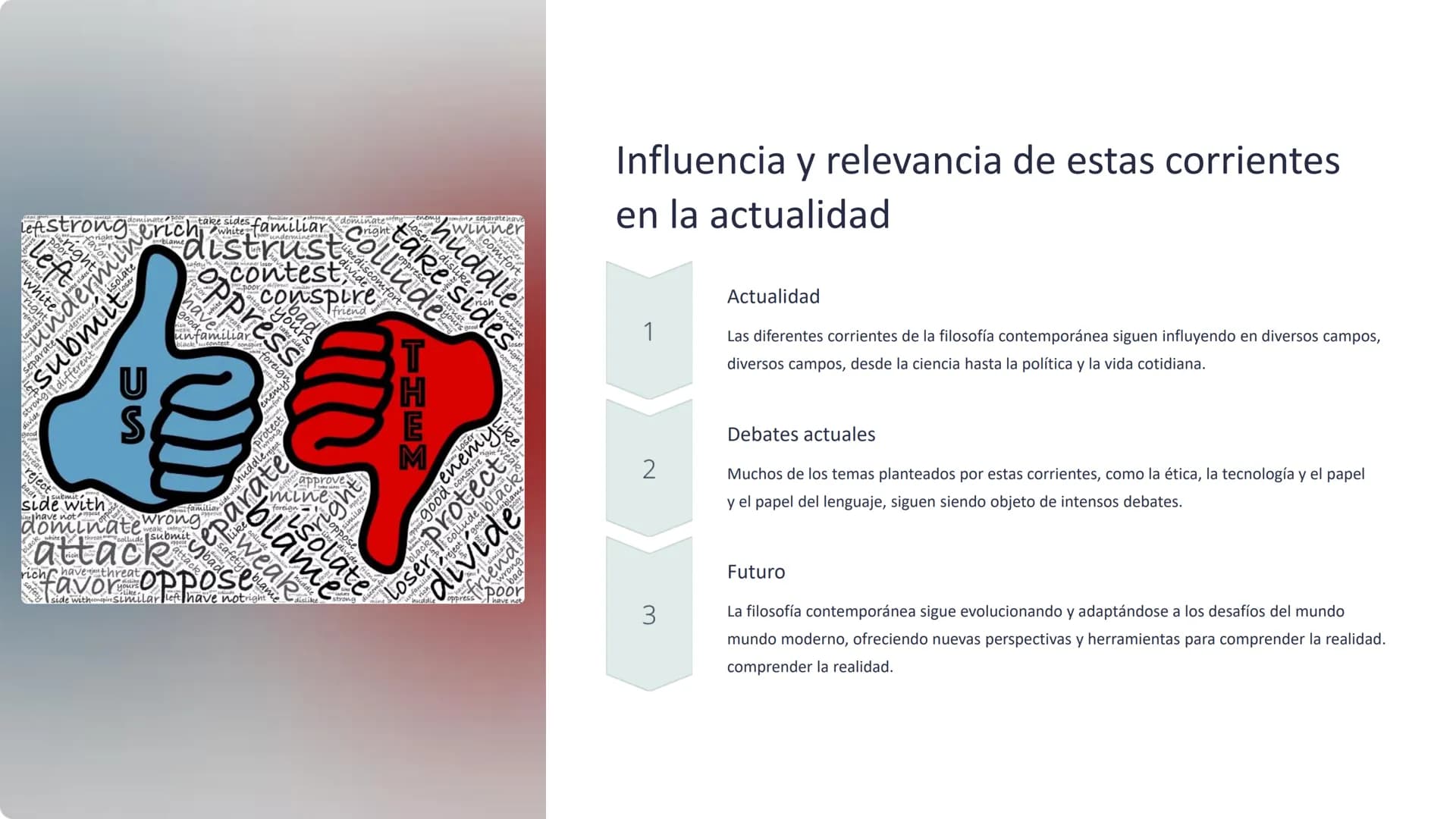 la filosofía
contemporánea
La filosofía contemporánea abarca un amplio espectro de corrientes y
corrientes y enfoques que han surgido desde 