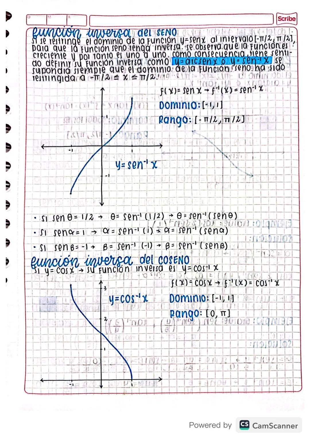 Matemáticas grado 10 y 11 - Funciones trigonométricas Inversas