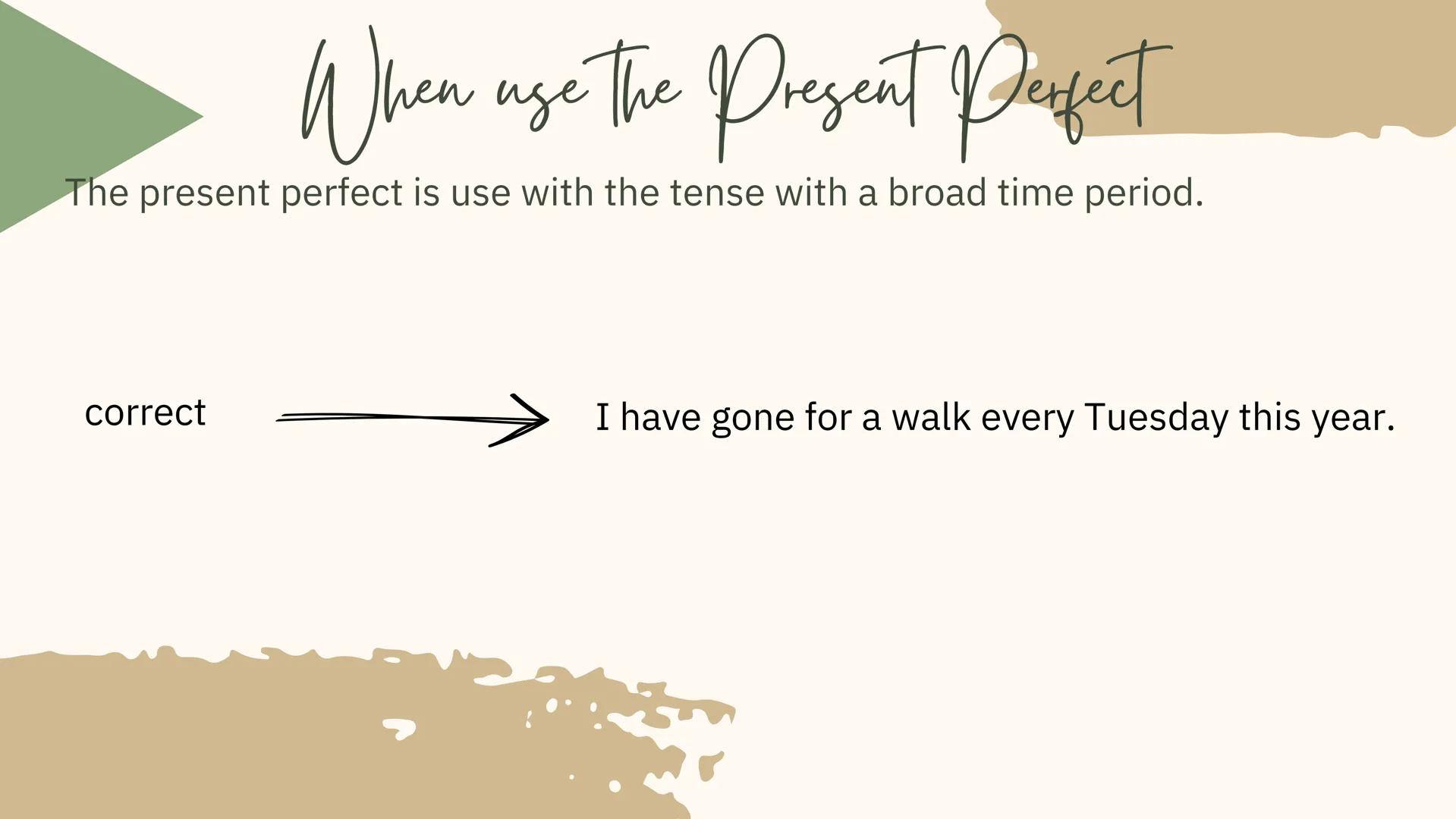 Perfect Tenses Past Perfect

Structure:
(+) Subject + had + Verb (past participle) + Complement
(-) Subject + had not + Verb (past participl