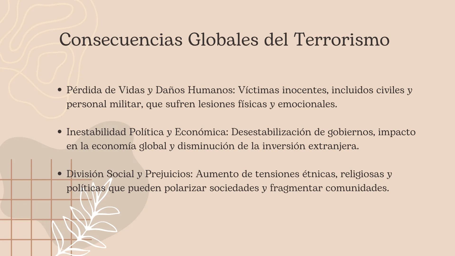 Terrorismo Definición de Terrorismo
El terrorismo se define como el uso sistemático de la
violencia o la amenaza de violencia para crear un 