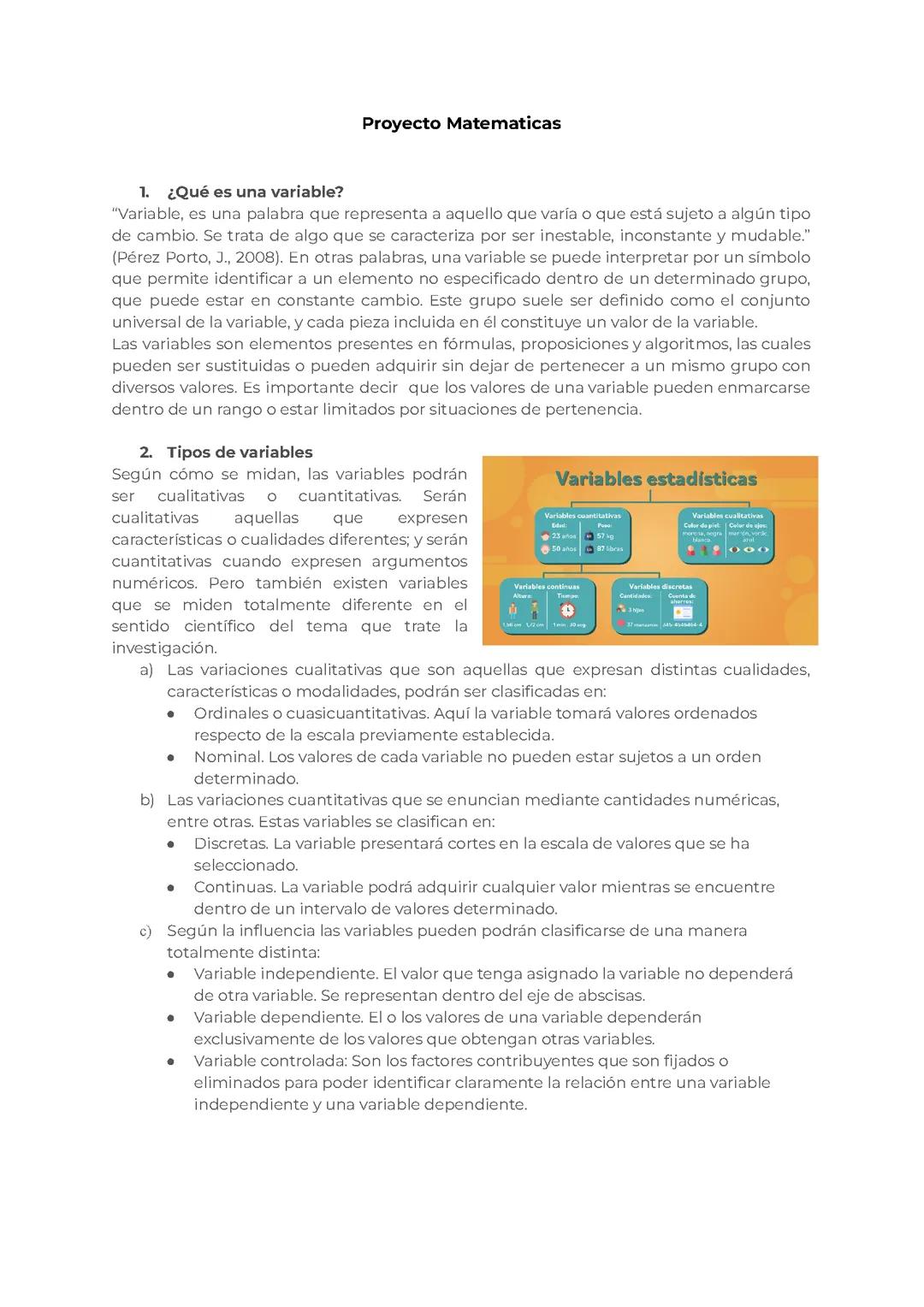 Variables (Matematicas)