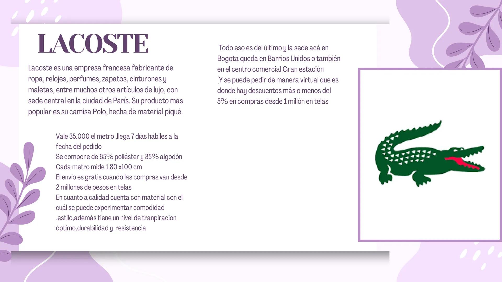 # Analisis y
# Selección de
# proveedores
Juan Ramírez

Maria Urango

Shaira Diaz

Andrea Vides FACOL

Es una marca colombiana enfocada en l