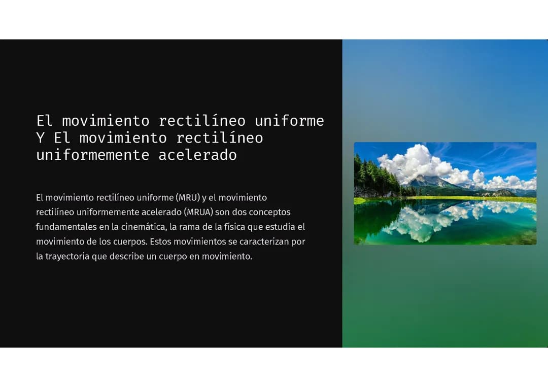 Movimiento rectilíneo uniforme (MRU) y movimiento rectilíneo uniformemente acelerado (MRUA)