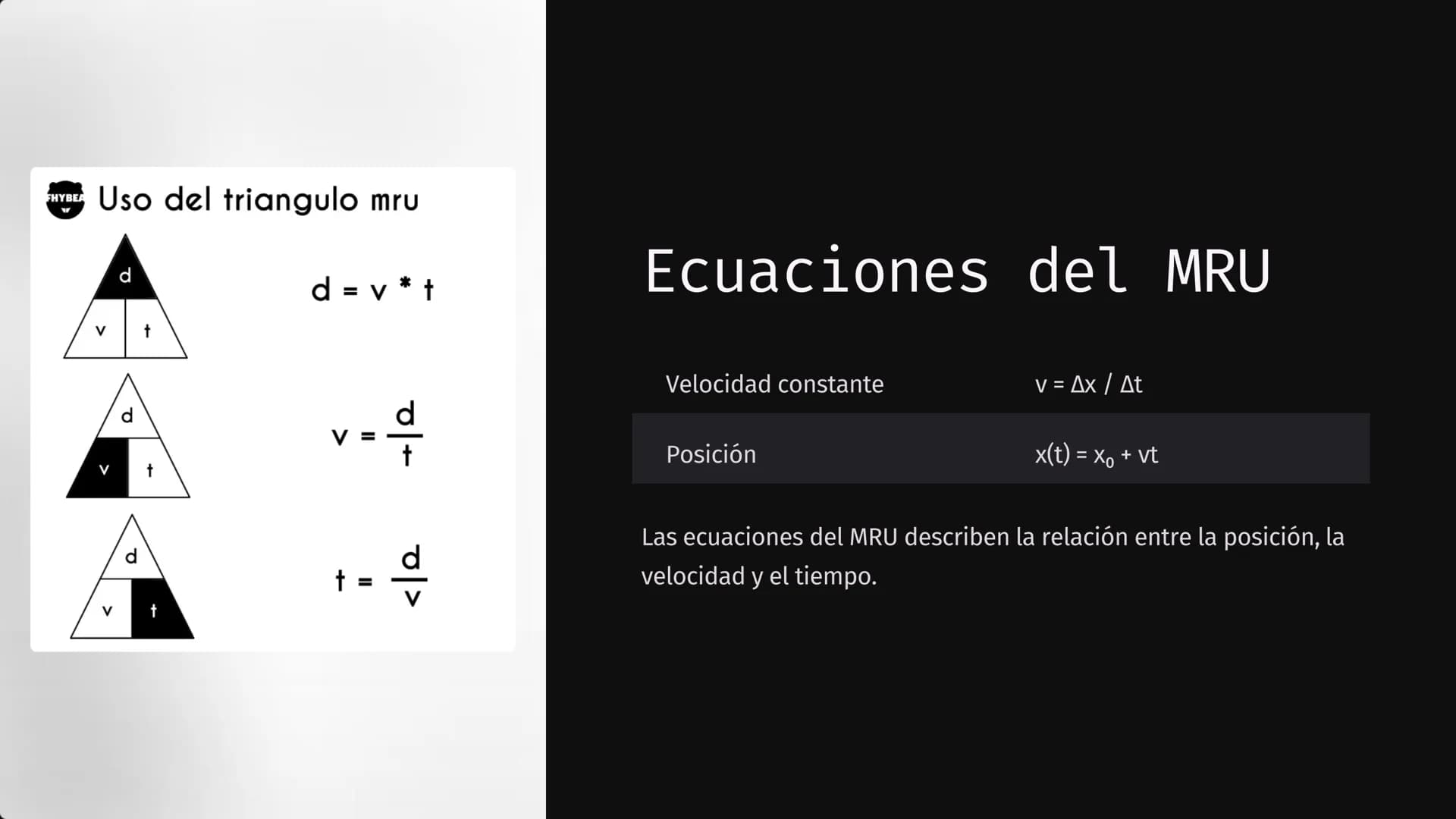 El movimiento rectilíneo uniforme
Y El movimiento rectilíneo
uniformemente acelerado
El movimiento rectilíneo uniforme (MRU) y el movimiento