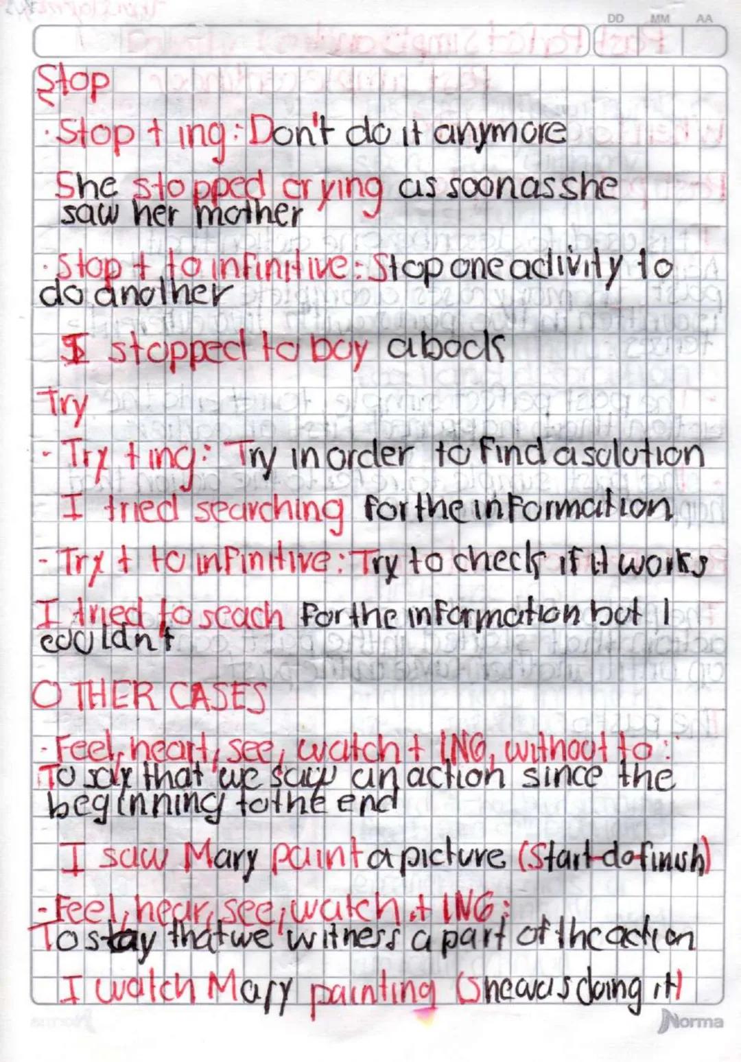# Verb Patterns
DD MM
AA
4082021
Is the way the verb are organized ima
sentence

Gerund Verb + Ing

Infinitive-to + verb

-Verb + to infinil