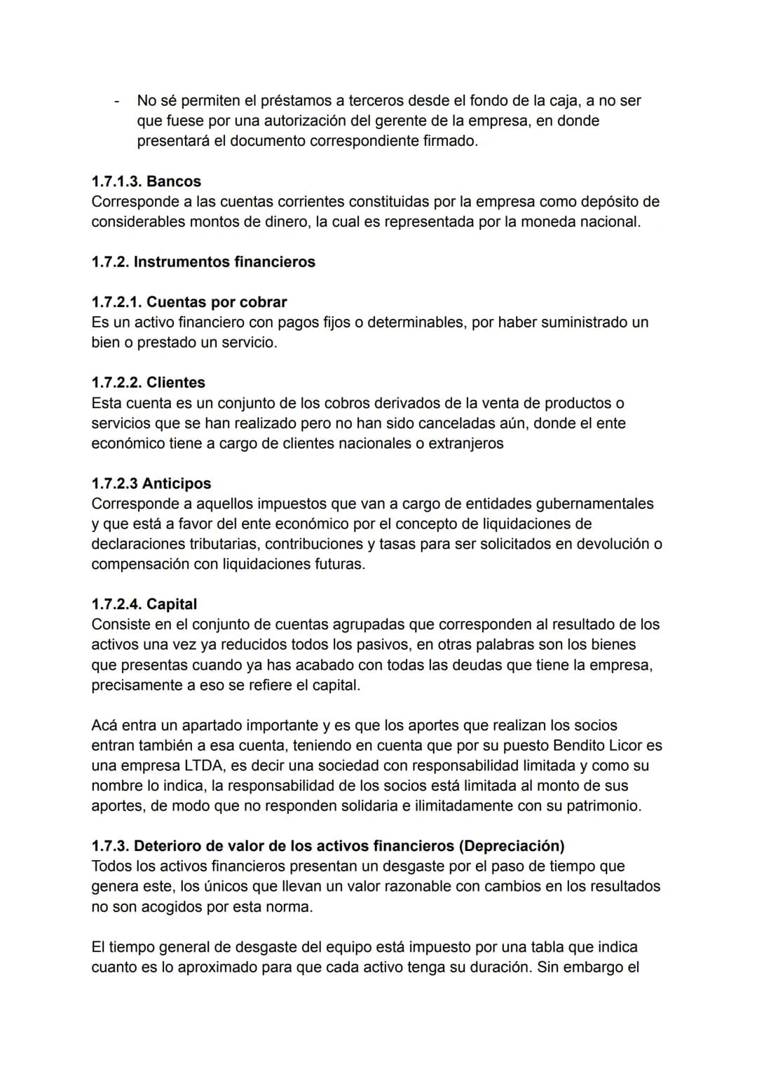BENDITO LICOR LTDA
NIT 240389786-2
NOTAS Y REVELACIONES A LOS ESTADOS FINANCIEROS
CONSIDERACIONES INICIALES
Al momento de la realizar este e