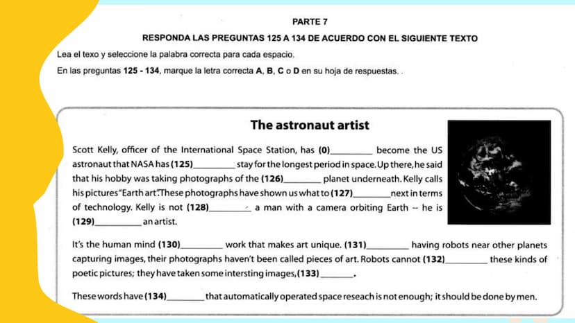\|/
KIND OF QUESTIONS
EXAM ICFES
SABER 11
PART Y AND PART 7 Edito mis escritos en clase teniendo en cuenta
reglas de ortografía, adecuación 