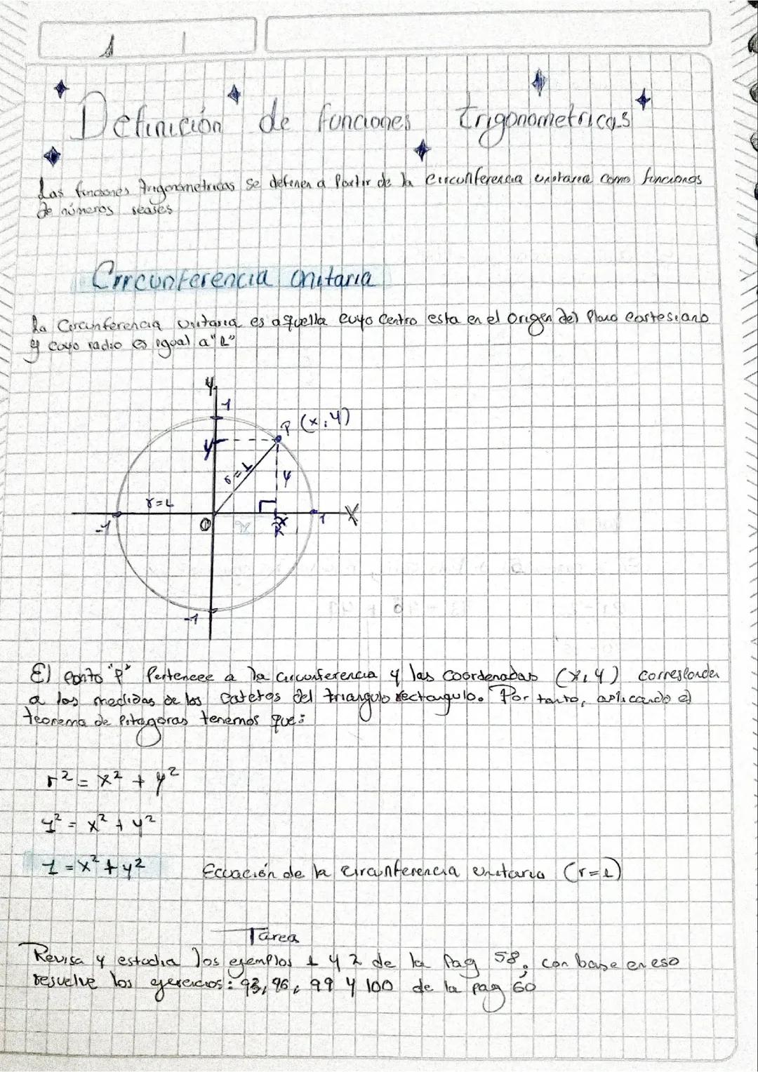 Definición de las funciones trigonométricas 