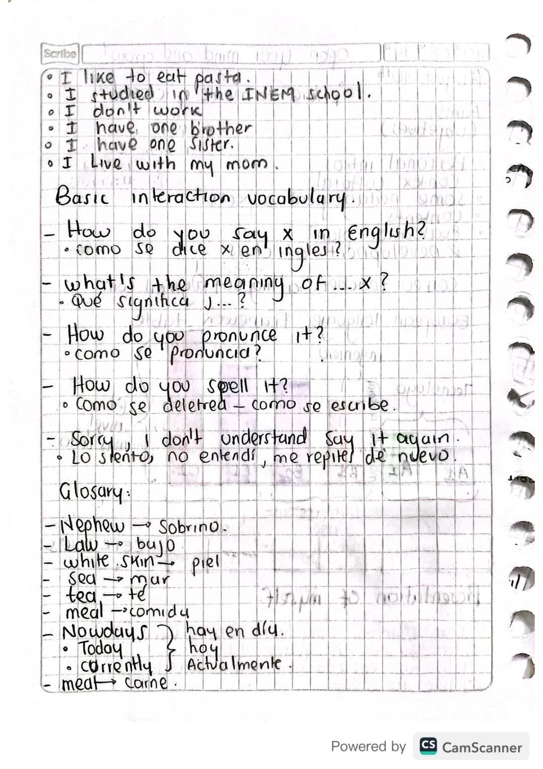 Básica interacción vocabulario 