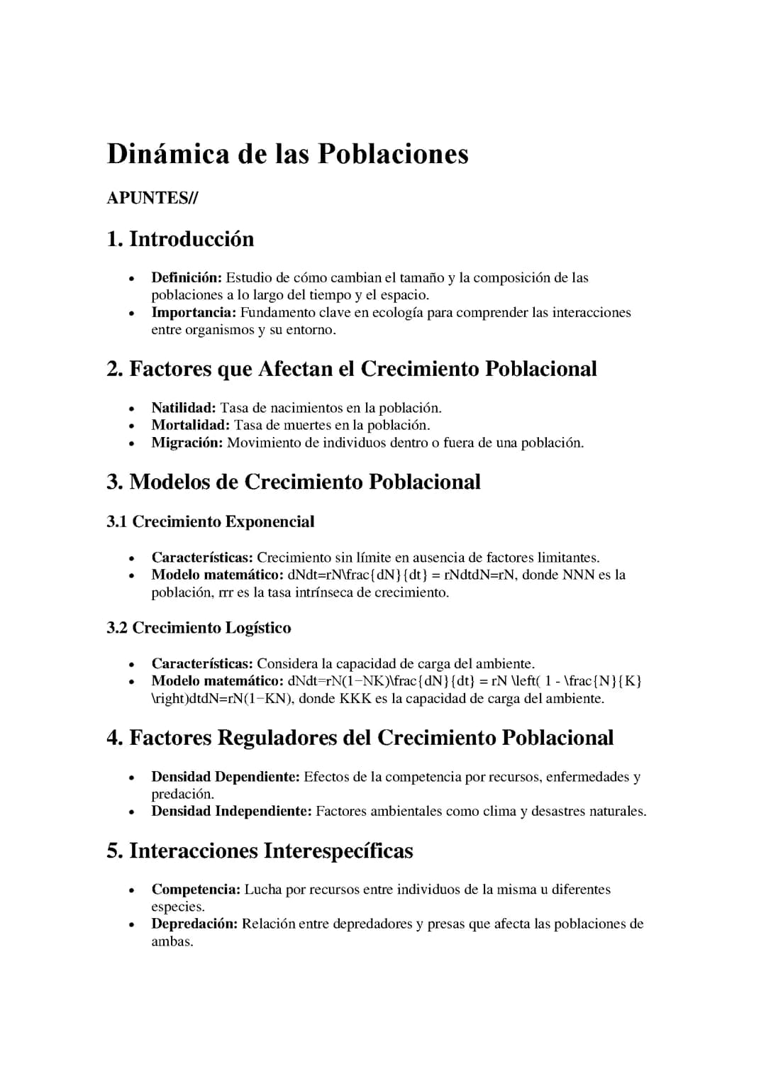 Dinámica de las Poblaciones