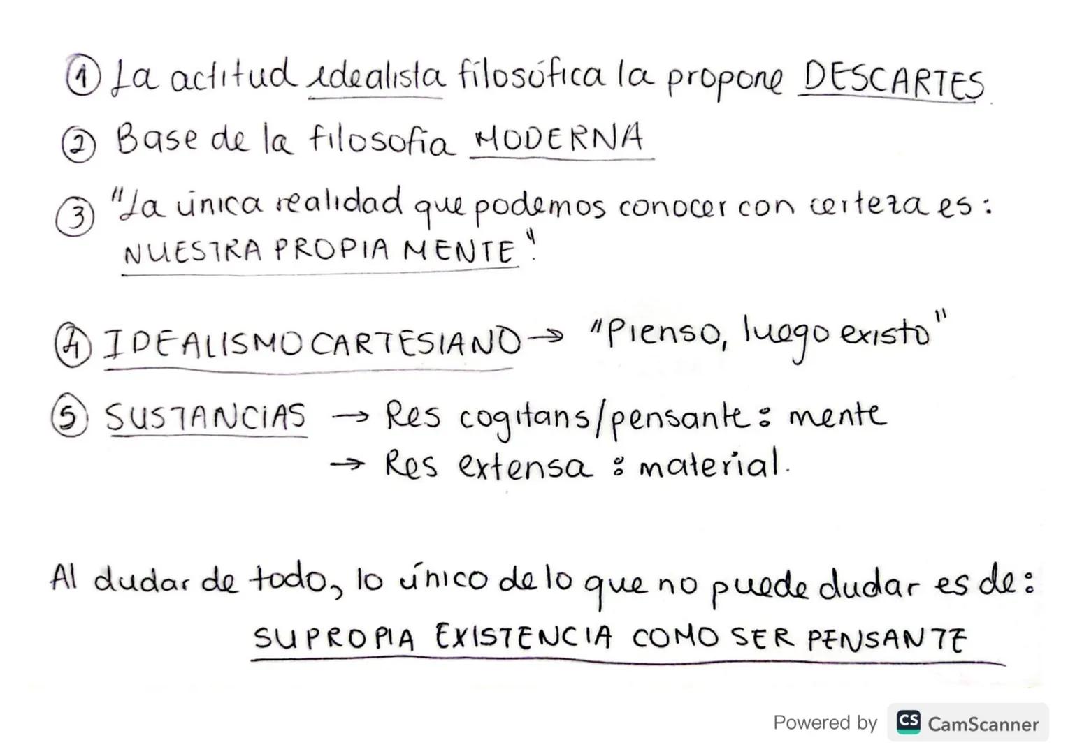 ¿QUIÉN ERA
RENÉ DESCARTES?
Descartes.
Powered by CS CamScanner → Primer filósofo del Renacimiento.
→>>>>
Inauguro como actitud filosófica el