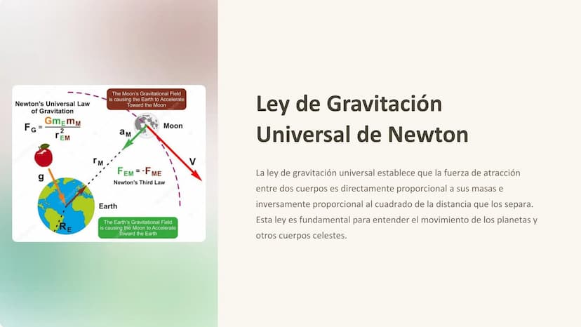 Gravitación
Universal
La gravitación universal es la fuerza que mantiene unidos a los planetas
en el sistema solar y a las galaxias en el un