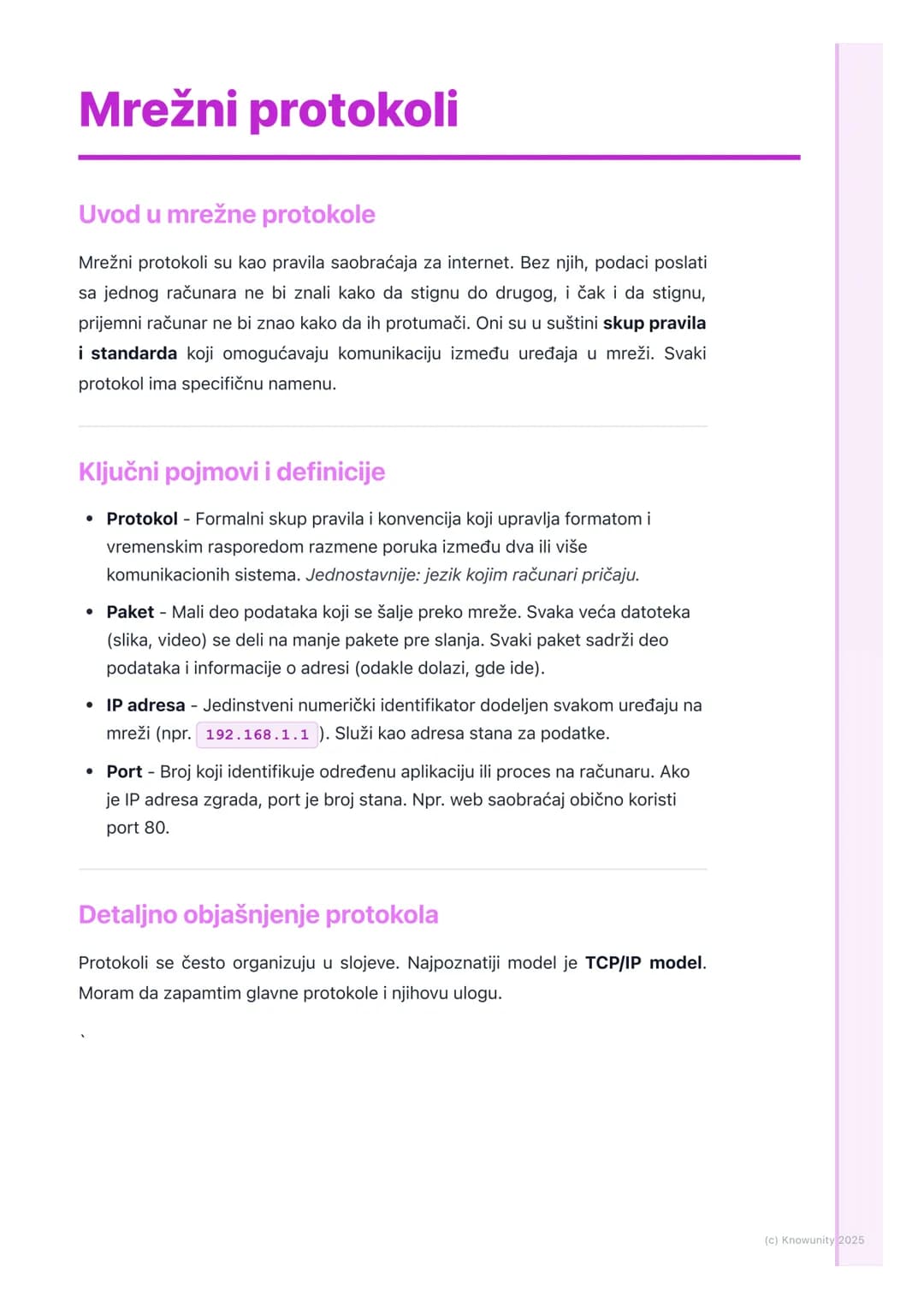 # Mrežni protokoli

Uvod u mrežne protokole

Mrežni protokoli su kao pravila saobraćaja za internet. Bez njih, podaci poslati
sa jednog raču