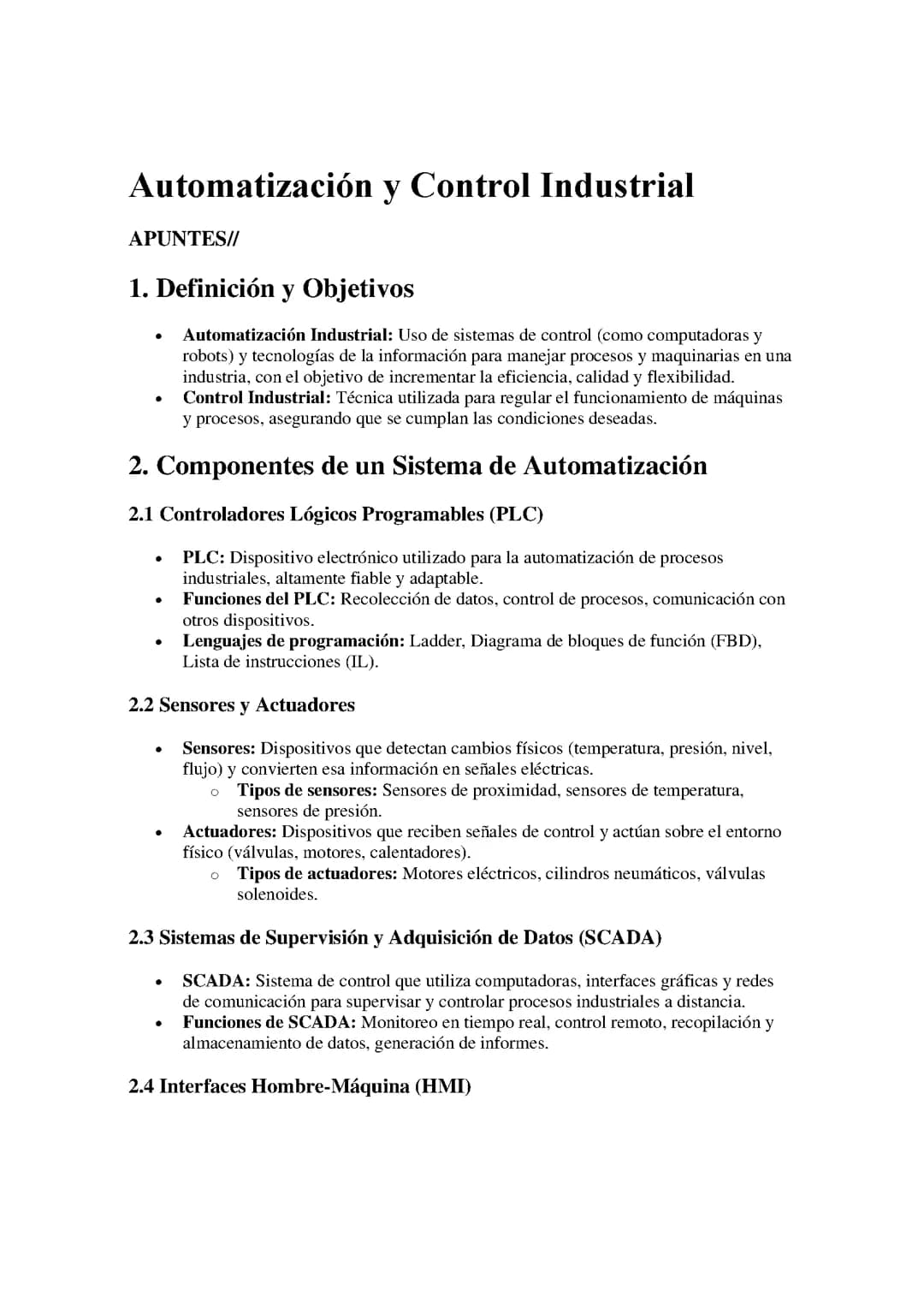 Automatización y Control Industrial