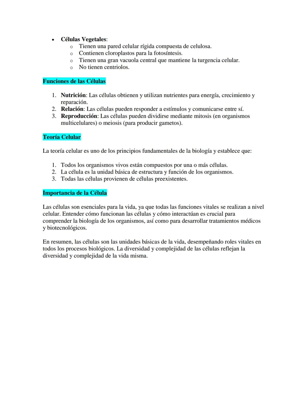 Biología (9° Grado):
La Célula: Unidad de Vida
La célula es la unidad fundamental de la vida, siendo la estructura más pequeña que puede
rea