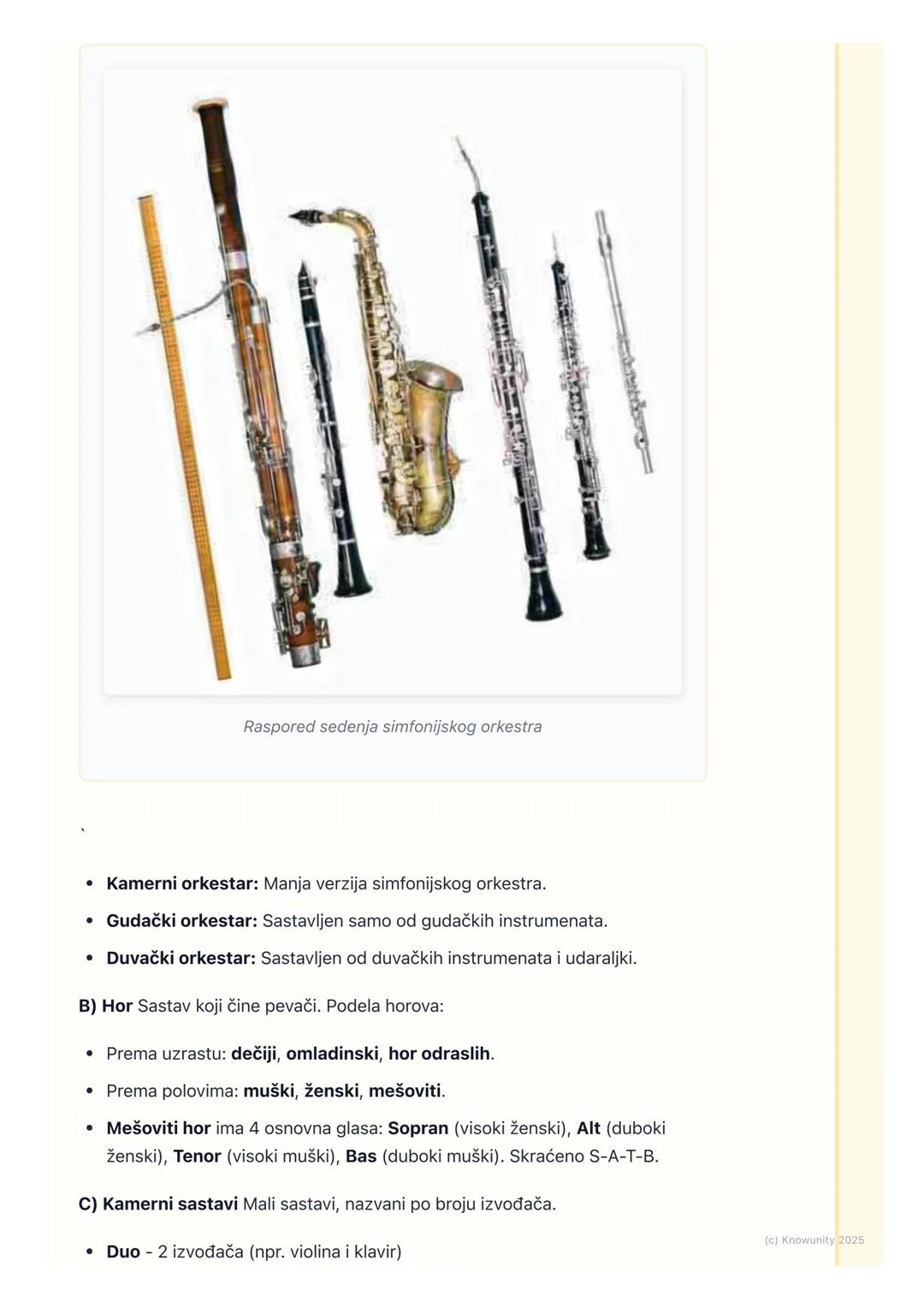 # Muzički instrumenti i sastavi

Uvod u muzičke instrumente i sastave

Muzički instrumenti su sprave koje se koriste za stvaranje zvukova, t