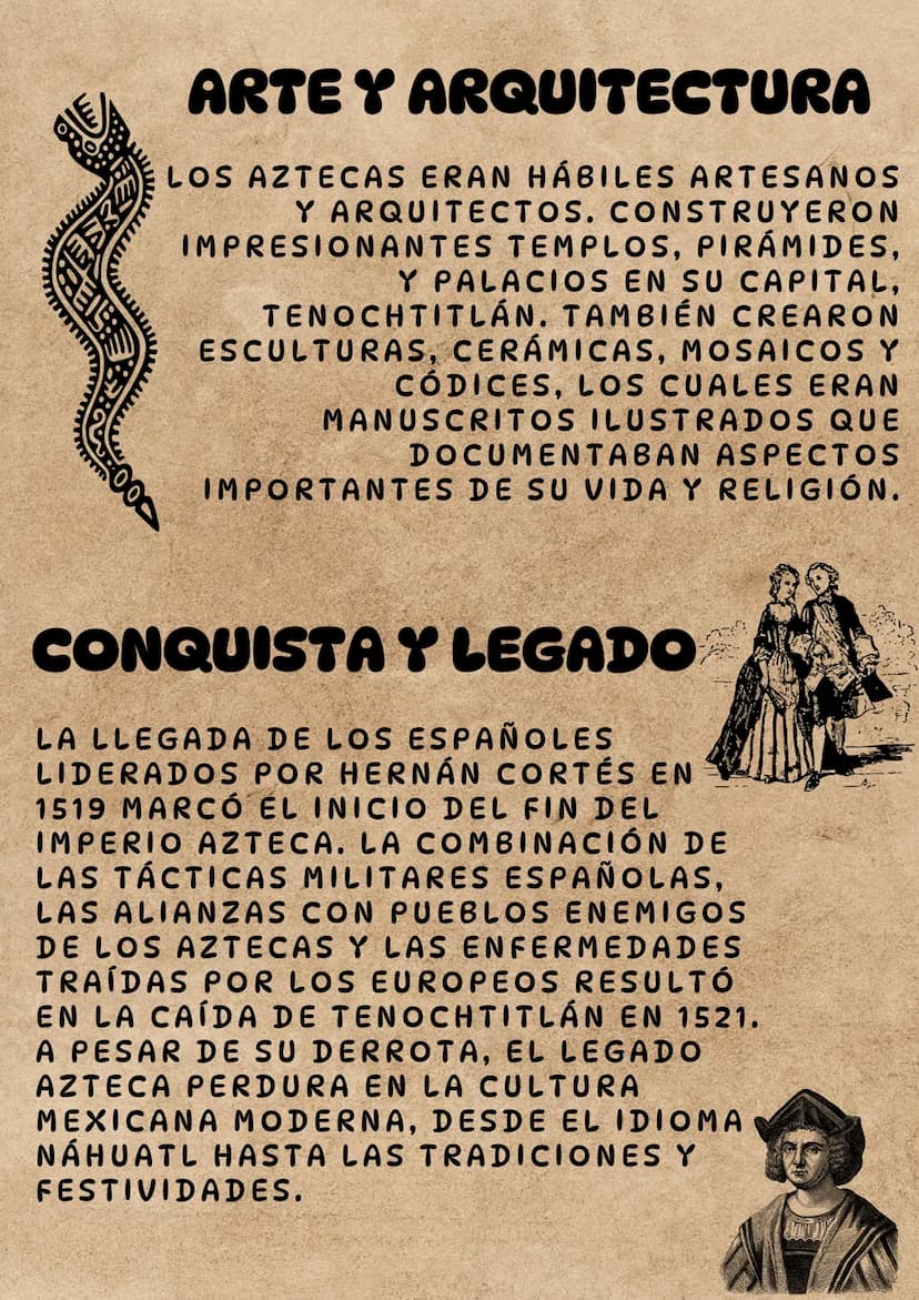 los aztecas
LA CULTURA AZTECA, TAMBIÉN CONOCIDA COMO LA
CIVILIZACIÓN MEXICA, FLORECIÓ EN MESOAMÉRICA ENTRE
LOS SIGLOS XIV Y XVI. LOS AZTECAS