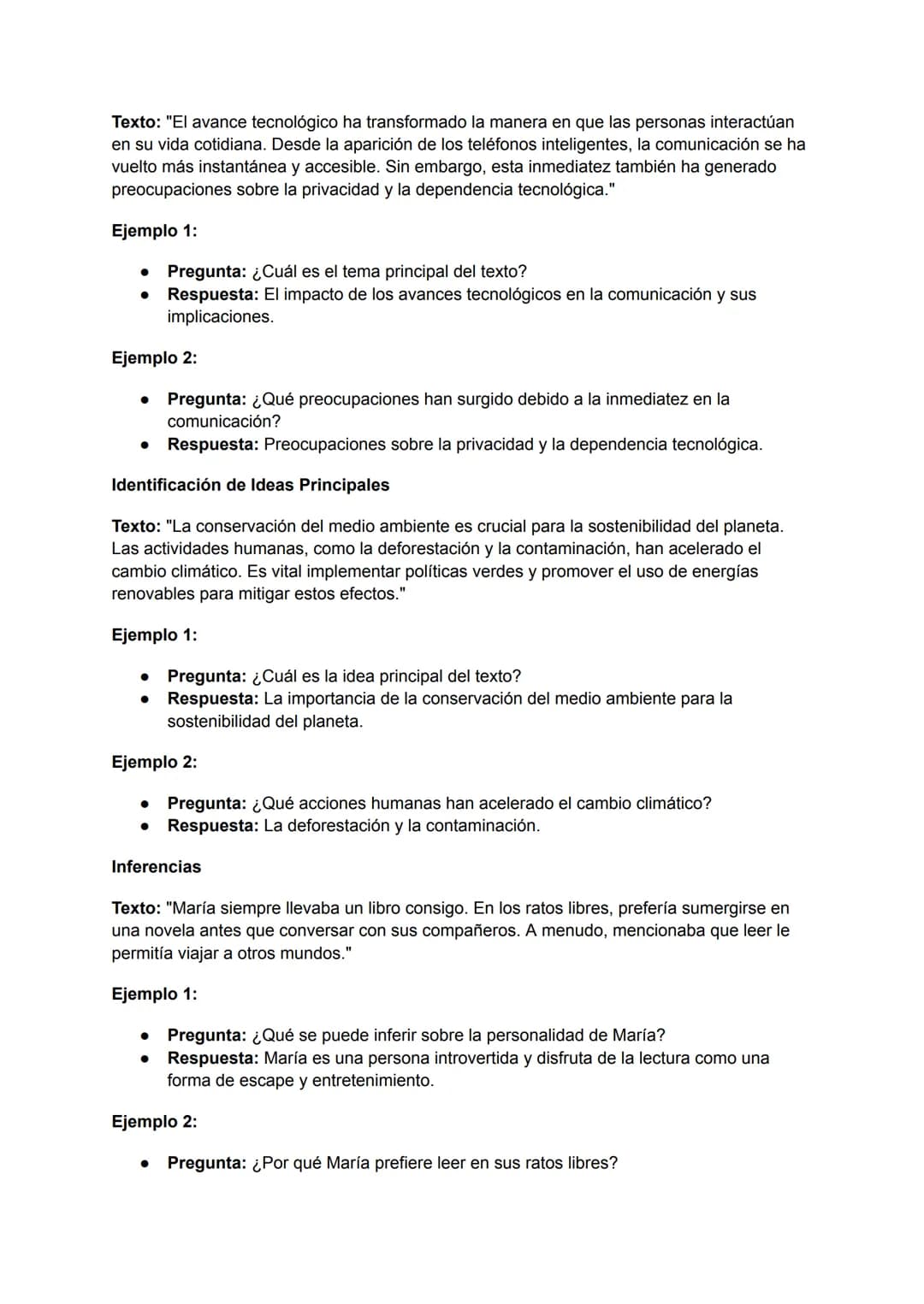 Comprensión Lectora, Identificación de Ideas Principales e
Inferencias
Comprensión Lectora
Definición: La comprensión lectora es la capacida