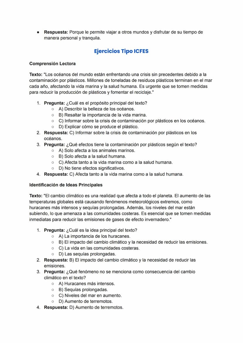 Comprensión Lectora, Identificación de Ideas Principales e
Inferencias
Comprensión Lectora
Definición: La comprensión lectora es la capacida