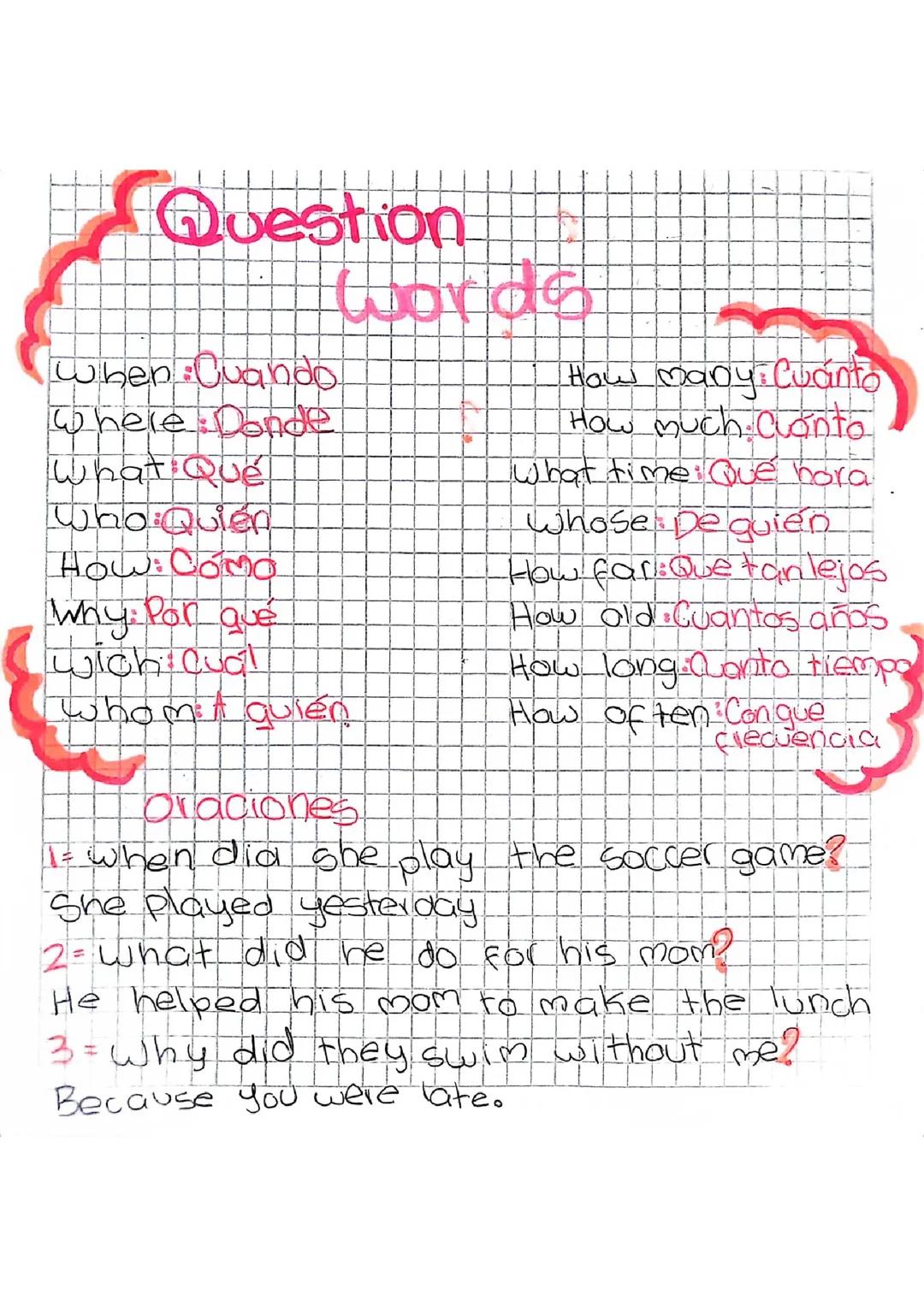 Question words-- Ejercicios