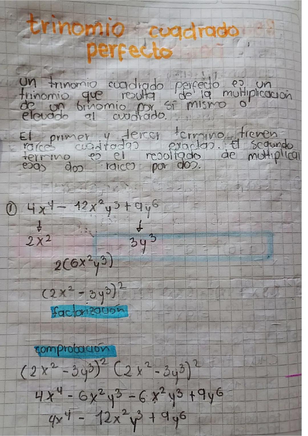 Trinomio cuadrado perfecto 