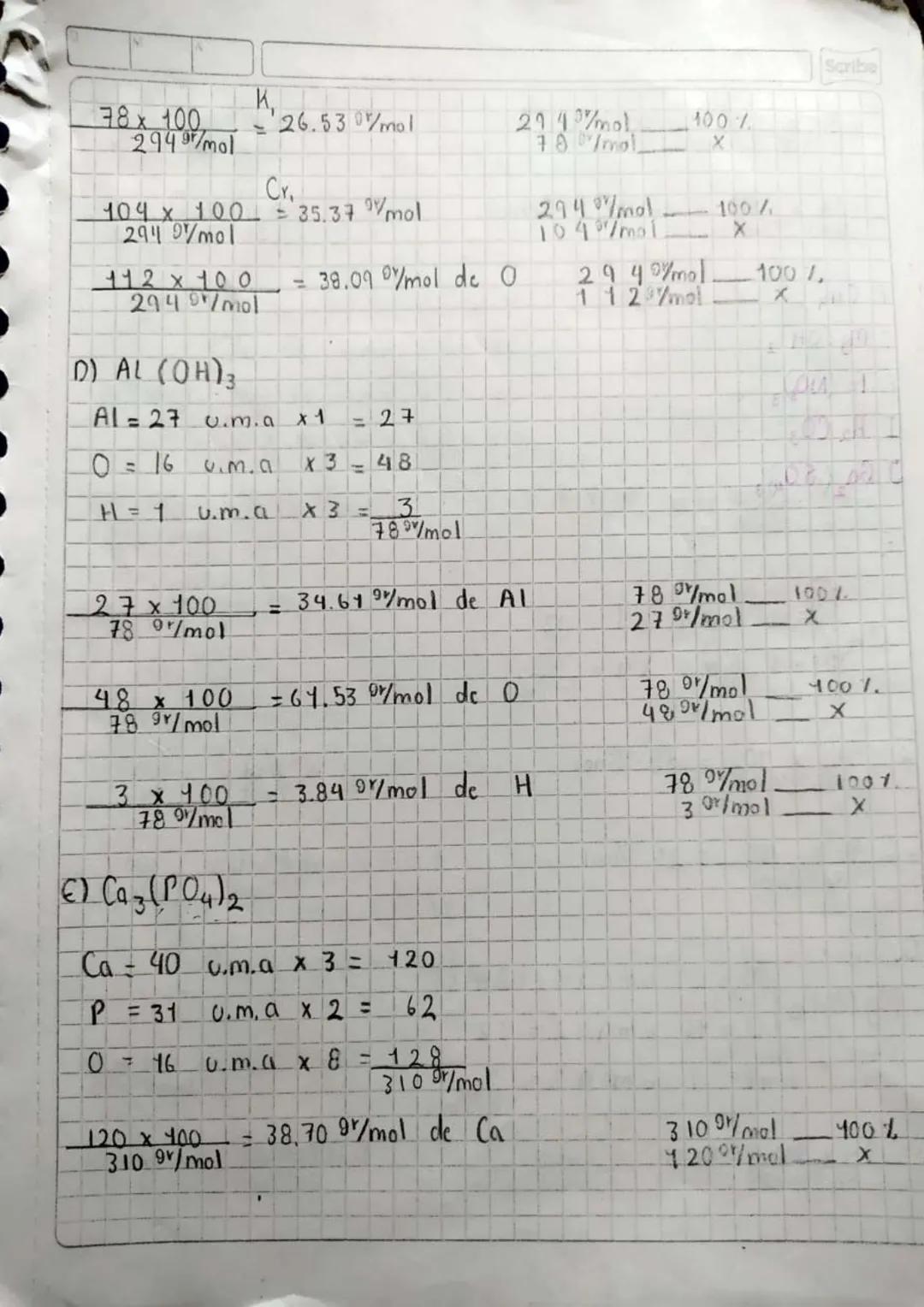 H
01/02/2023
H
EJEMPLO
CO₂ C 12 .m.a
0= 16 u.m. a
44 9/mol
100%
129/mol
H H
COMPOCICION PORCENTUAL
x4 = 12
X2
=
32
X = 12 x 100 - 27,27 7. d