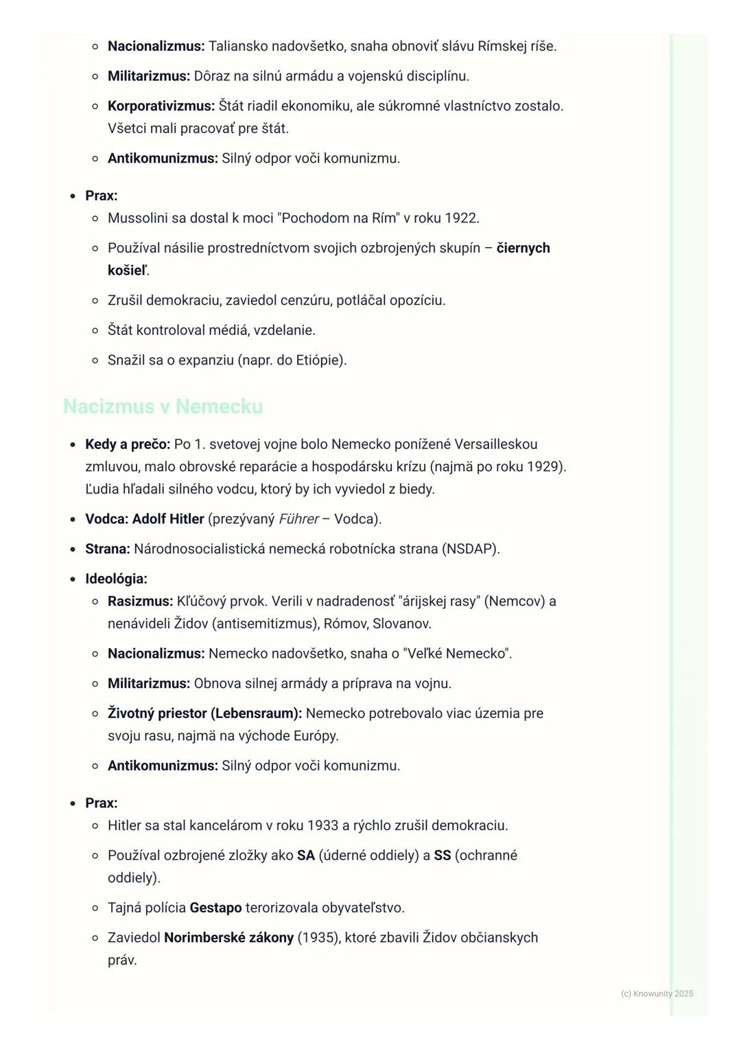 # Vzostup totalitných režimov

1. Prehľad vzostupu totalitných režimov

Po prvej svetovej vojne, ktorá priniesla obrovské straty a sklamanie