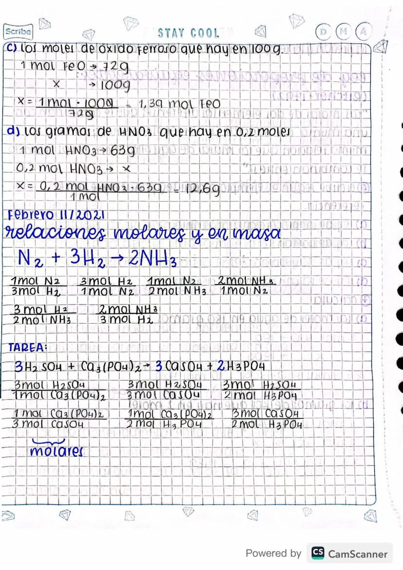 Scribe
A
STAY COUL
actividad evaluativa
a) moles en 2119 de H₂ (03
H2CO3 (192) + (129) + (1693)) = 629
629
2179
→ 1 mol de H2CO3
א
7
x= 2178