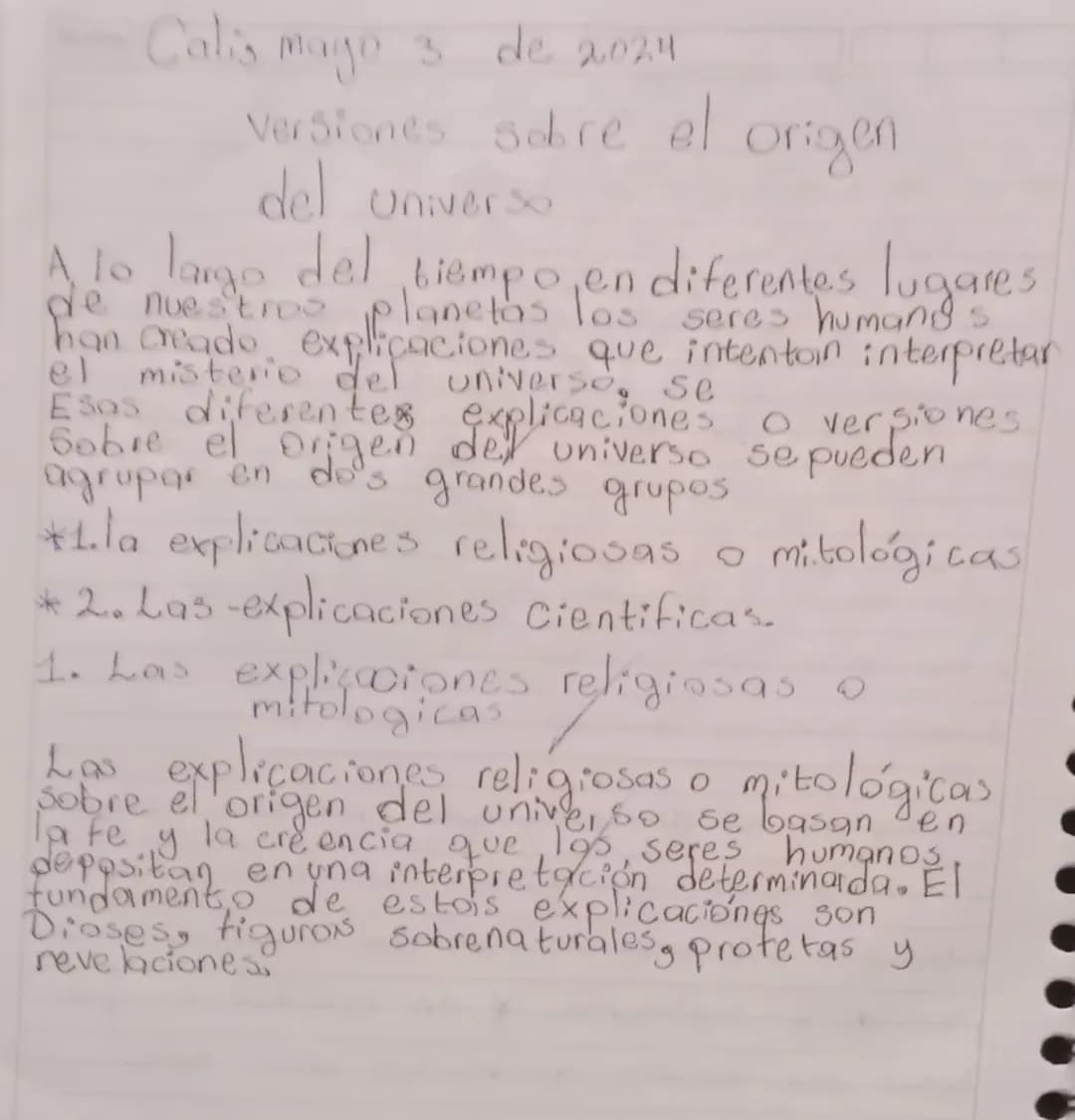Calis mago 3 de 2024
Versiones sobre el
del universo
origen
A lo largo del tiempo en diferentes lugares
de nuestros planetas los seres human