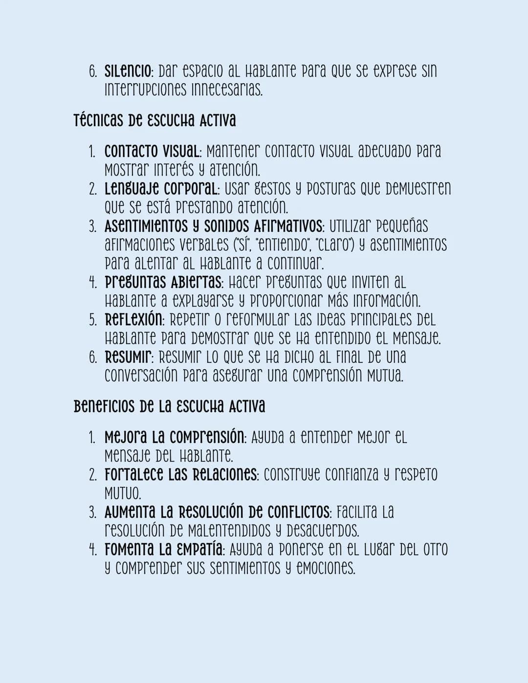 ESCUCHA ACTIVA Y
COMPRESIÓN DE TEXTOS
ESCUCHA ACTIVA
соnсерто De EscucHa ACTIva
La escucha activa es una HABILIDAD DE COMUNICACIÓN QUE IMPLI