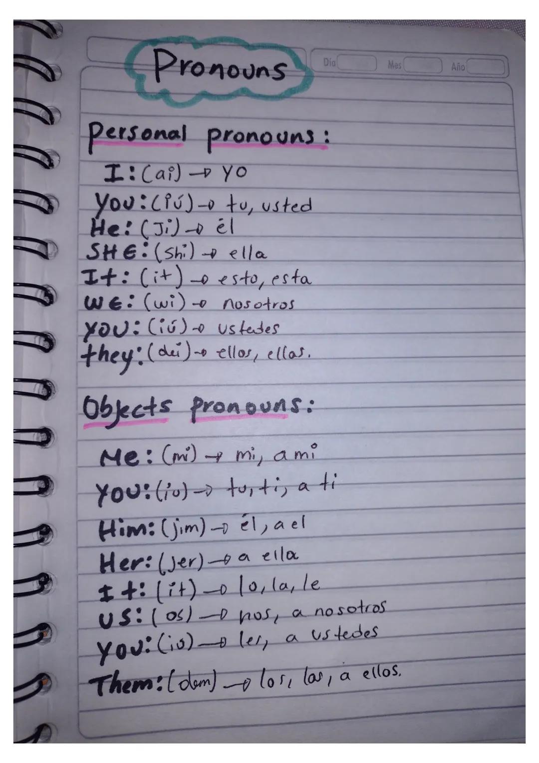 500000000

# Pronouns

# Personal pronouns:

I: Cai) Yo
You: (iu) - tu, usted
He: (Ji) él
SHE: (Shi) ella
It: (it) o esto, esta
WE: (wi) o n
