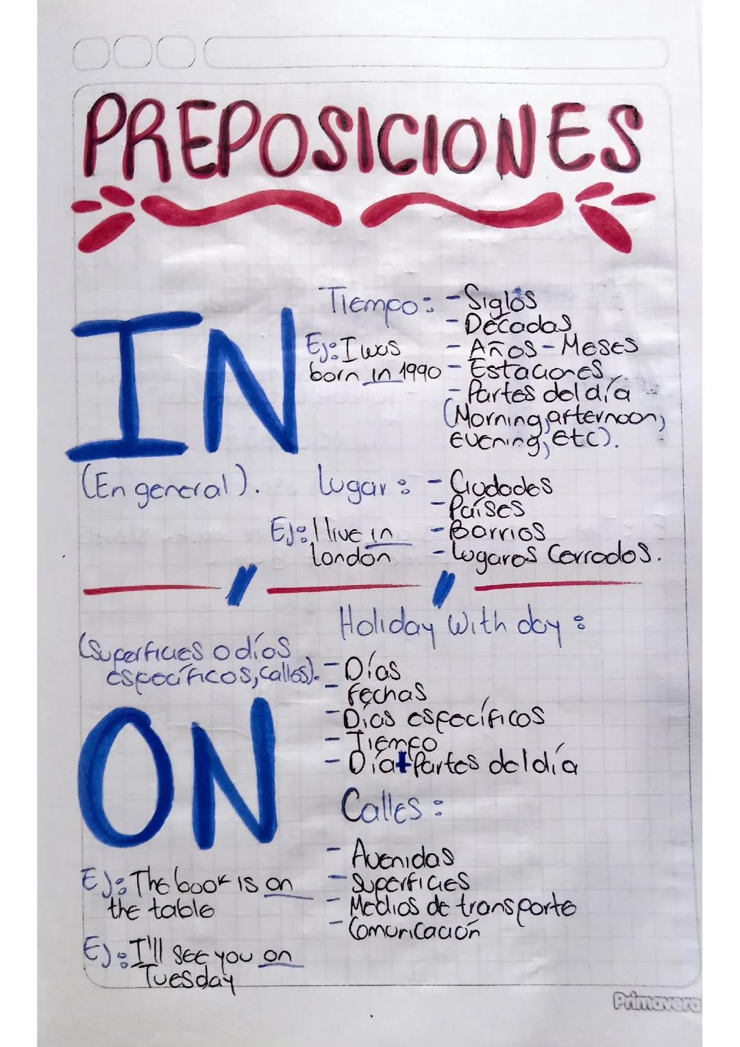 Preposiciones en Ingles 