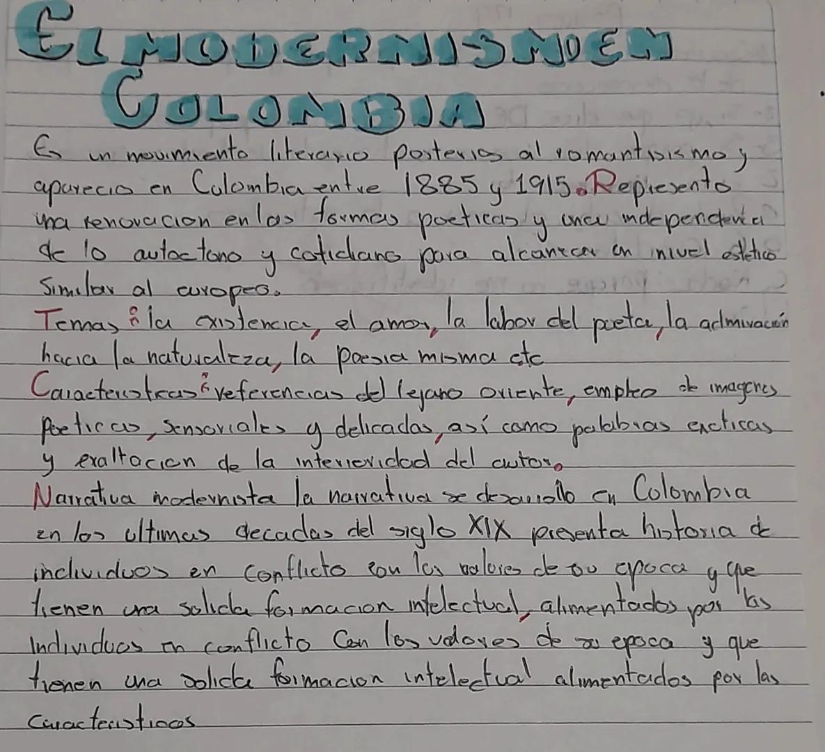 CLMODERNISNEN
COLOMBIA
E
in movimento literario posterios al comantisis may
aparecio en Colombia entre 1885 y 1915. Represents
ina renovacio