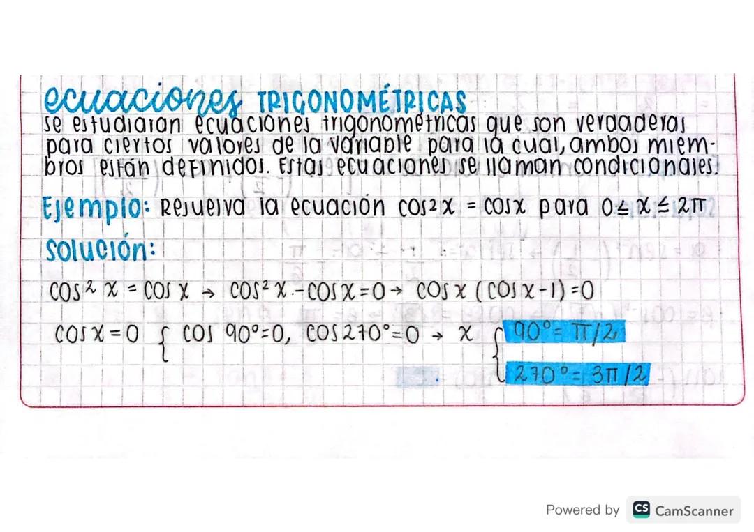Matemáticas grado 10 y 11 - Ecuaciones Trigonométricas