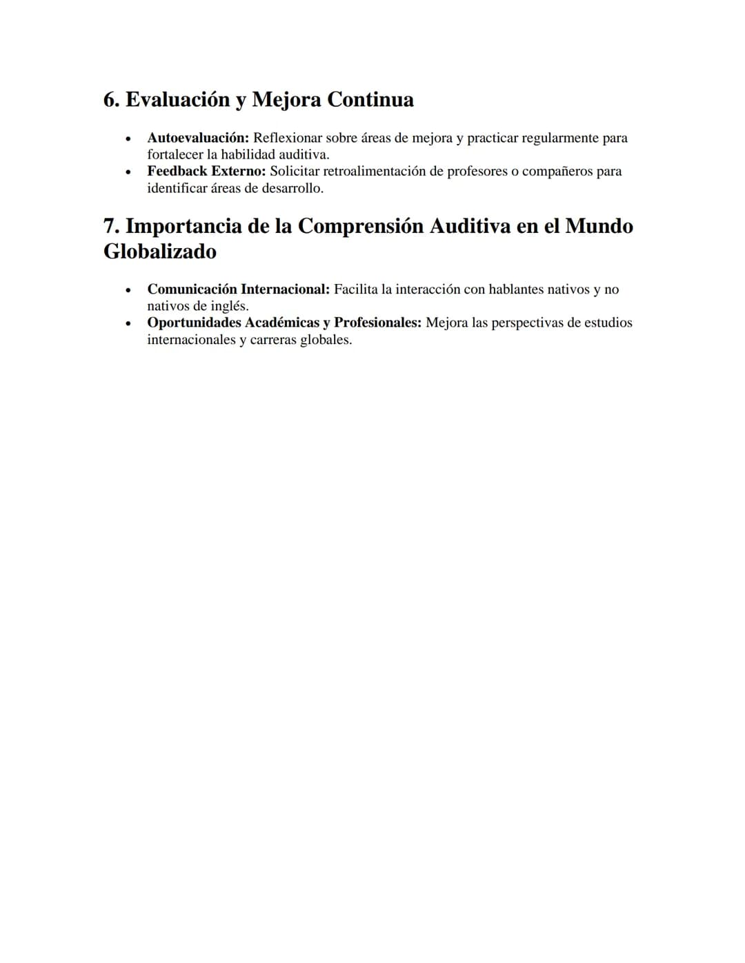Comprensión Auditiva en Inglés
APUNTES//
1. Importancia de la Comprensión Auditiva
•
Habilidades Receptivas: Escuchar y comprender son funda