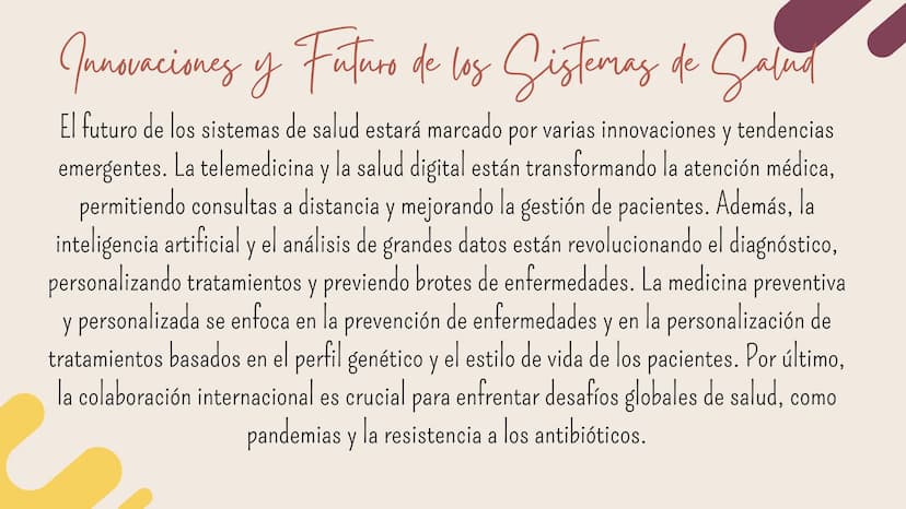 Sistema De
Galud ¿Qué es un Sistema de Salud?
And?
ед
Un sistema de salud es un conjunto de organizaciones,
instituciones y recursos cuyo ob
