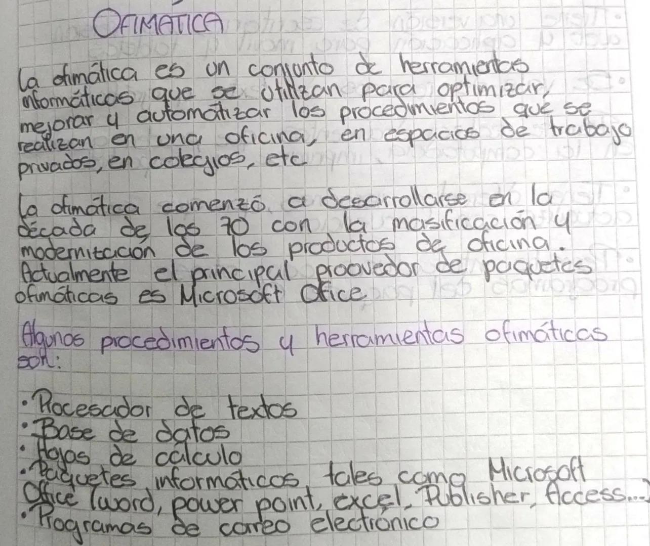 # OFIMATICA

la dimática es un conjunto de herramientas
nformáticas que se utilizan para optimizar,
mejorar y automatizar los procedimientos