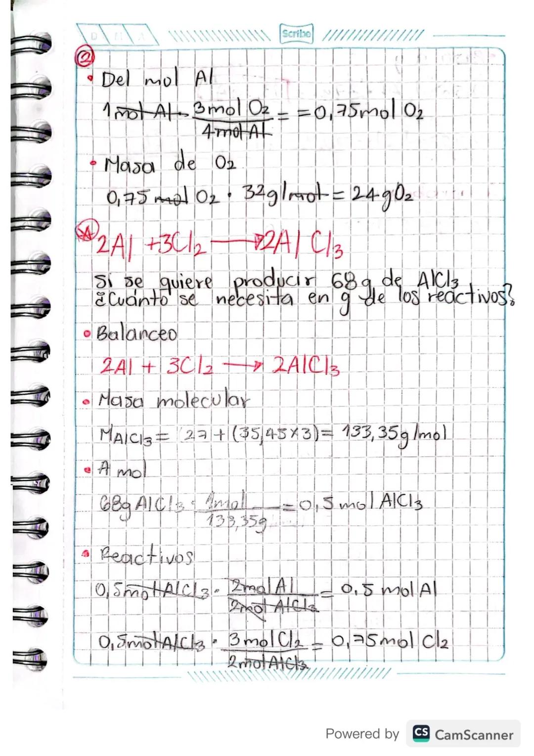 100423
Scribe
Estequiometria
Pan + Jamon Sandwich
6 sandwich 12 Pan
6 Jamon
12 Sandwich & 24 Pan,
• Concepto mol
× 12 Jamon
12
#1 mol = 6,02