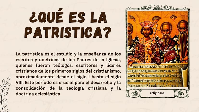 LA FILOSOFÍA
DURANTE EL SIGLO VIII
Analizamos la influencia del cristianismo durante la época... INDICE
01 La Patrística
02 ¿Quiénes fueron 