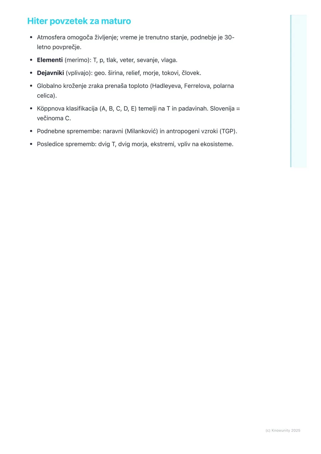 # Atmosfera in podnebje

Uvod v atmosfero in podnebje

Atmosfera je plinski ovoj okoli Zemlje, ki omogoča življenje. Njene lastnosti in
proc