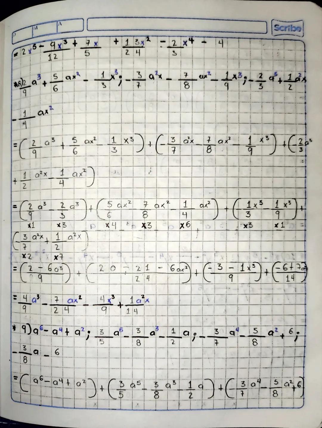 M
Scribe
| Polinomio | N° Variables | Clase | Coeficiente | Grado | Variables |
|---|---|---|---|---|---|
| x+18 | 1 | Binomio | 18 | 0 | - 