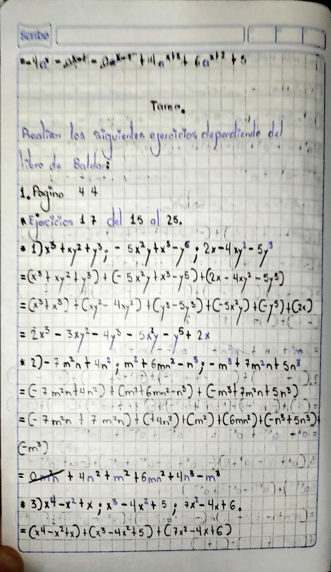 M
Scribe
| Polinomio | N° Variables | Clase | Coeficiente | Grado | Variables |
|---|---|---|---|---|---|
| x+18 | 1 | Binomio | 18 | 0 | - 