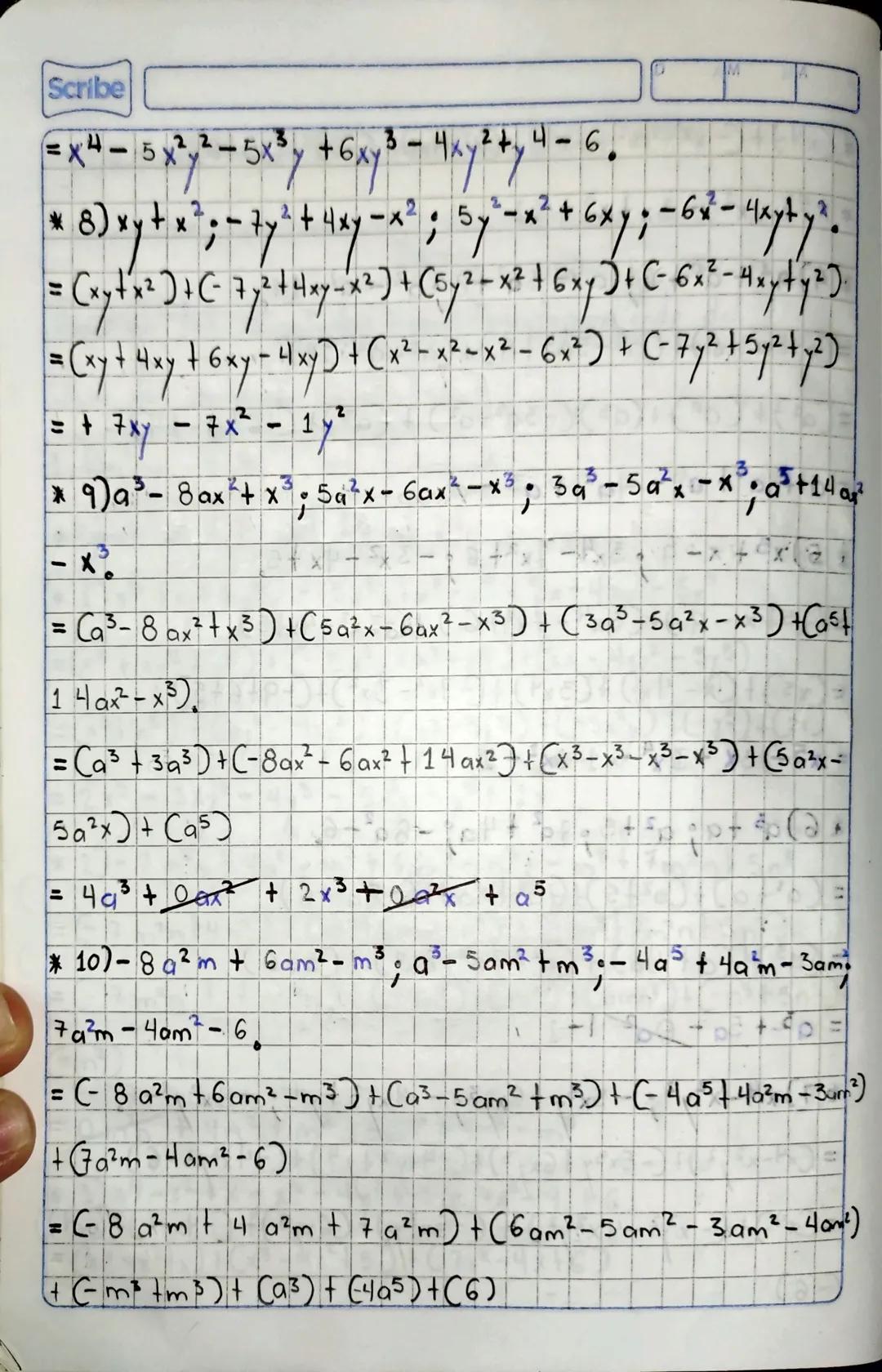 M
Scribe
| Polinomio | N° Variables | Clase | Coeficiente | Grado | Variables |
|---|---|---|---|---|---|
| x+18 | 1 | Binomio | 18 | 0 | - 