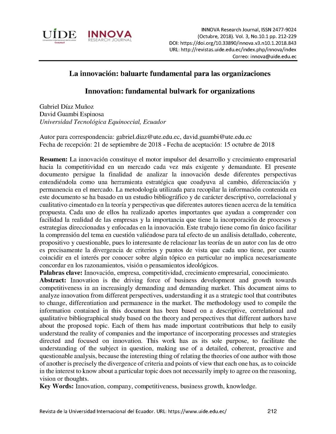  LA INNOVACIÓN BALUARTE FUNDAMENTAL PARA LAS ORGANIZACIONES