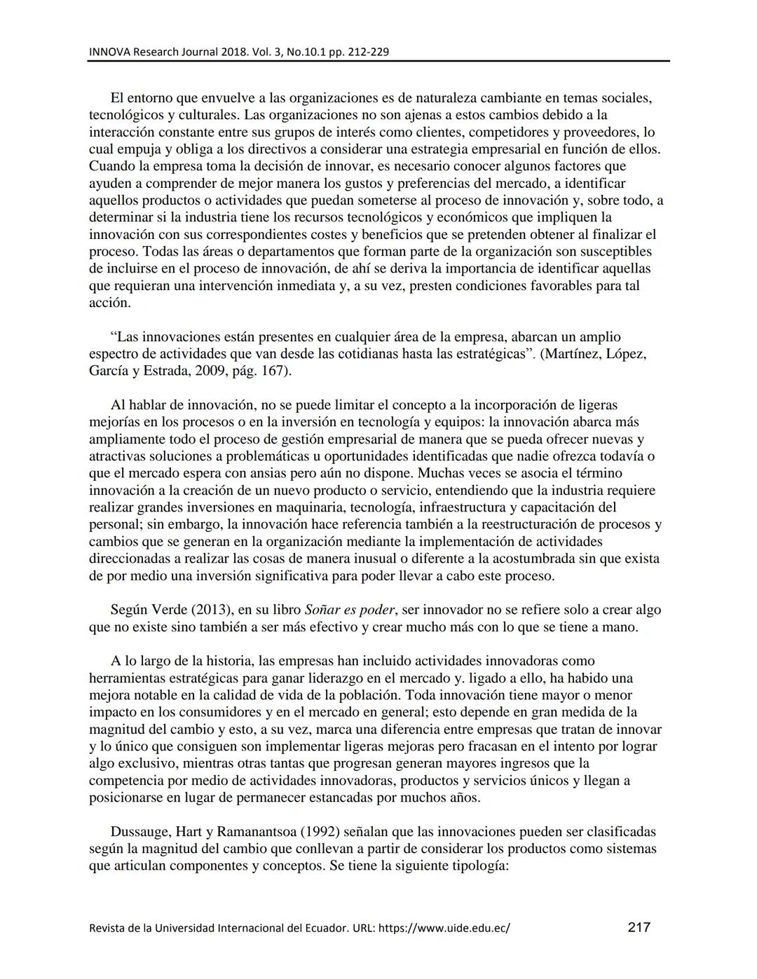 UIDE INNOVA
RESEARCH JOURNAL
INNOVA Research Journal, ISSN 2477-9024
(Octubre, 2018). Vol. 3, No.10.1 pp. 212-229
DOI: https://doi.org/10.33