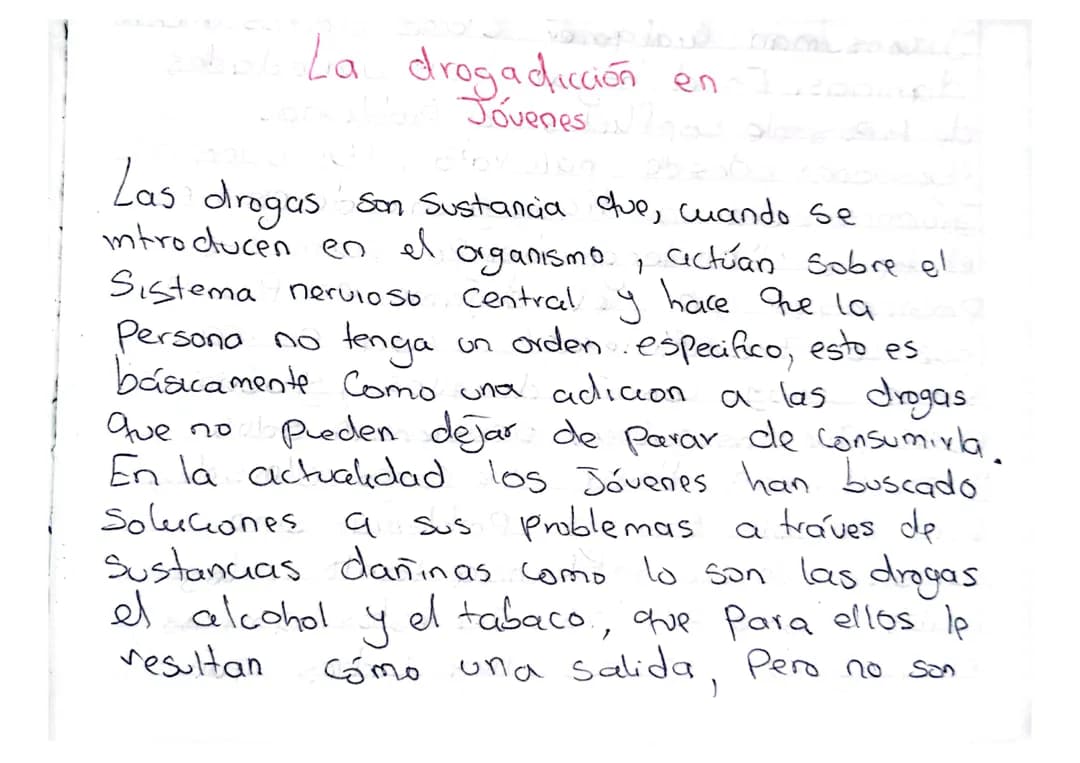La drogadiccion en los jóvenes 