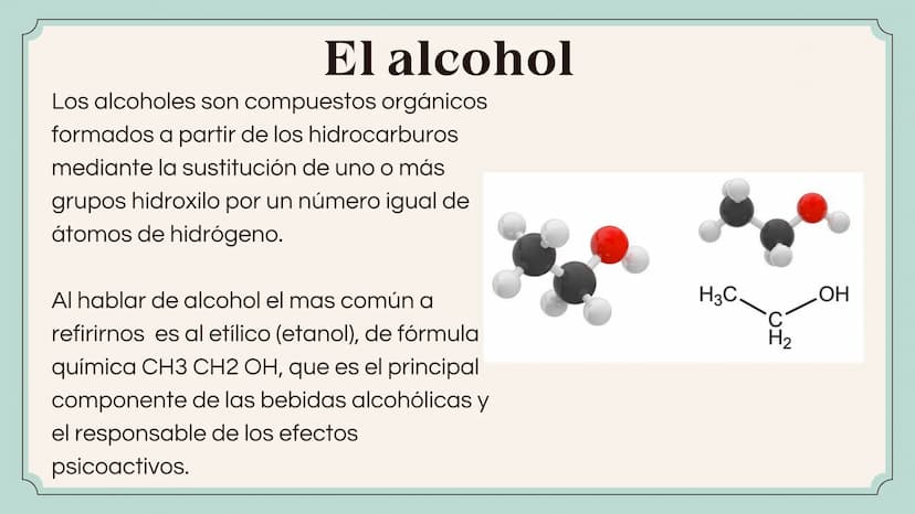 Y Y Y p q q q rq q pq q
Indice
-Que es un alcohol
-Estructura química
-Nomenclatura
-Tipos
-Estructura física y química
-Aplicaciones
-Ejerc